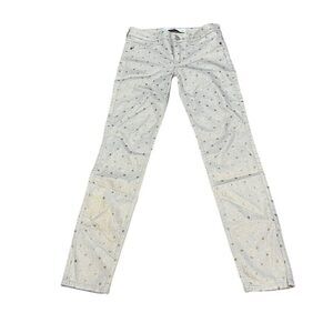 Abercrombie & Fitch Silver Gold Polka Dot Skinny Jeans Size 2R W26 NEW MSRP $88
